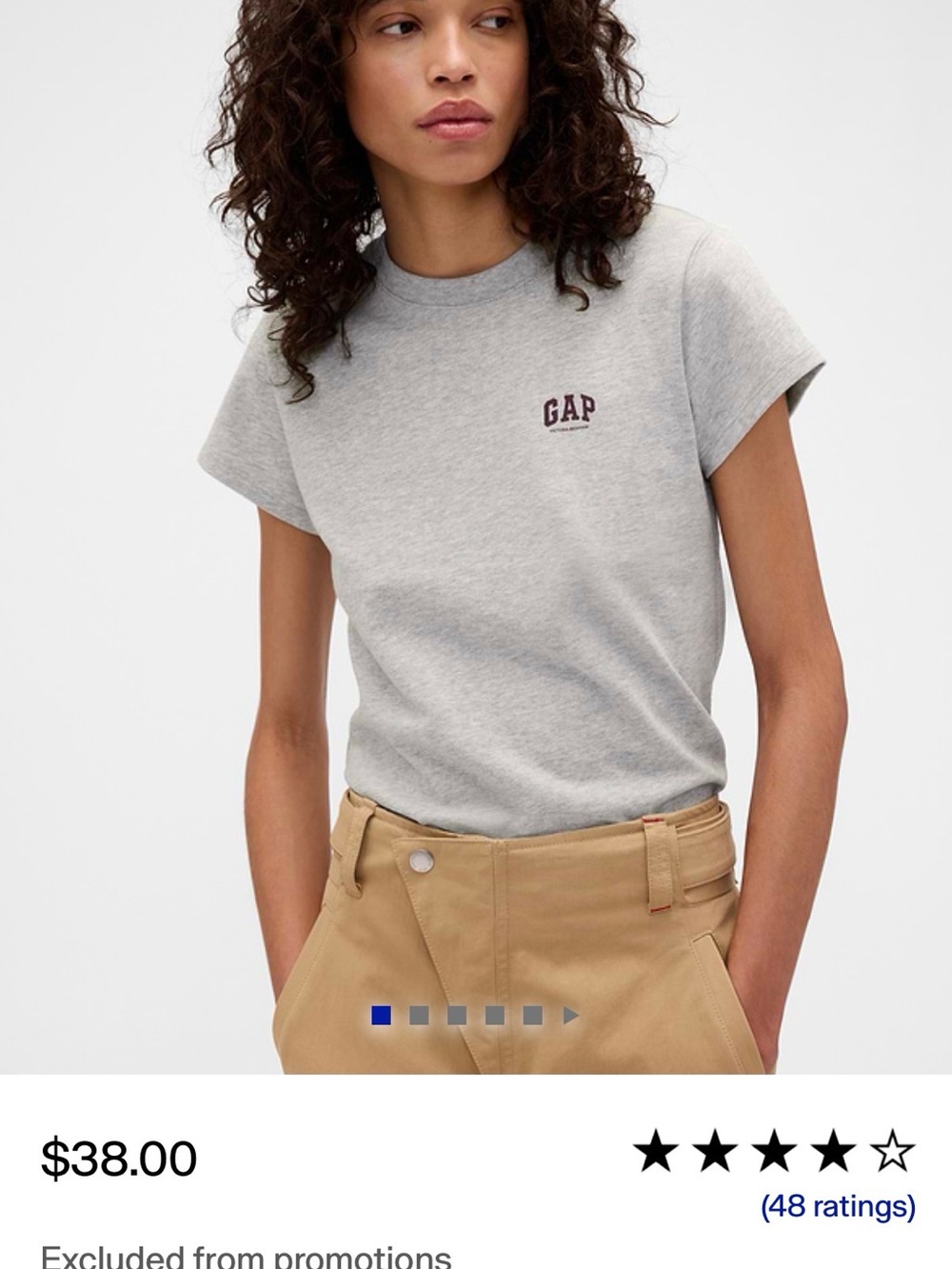 GAP Heather Gray Short Sleeve Logo Tee